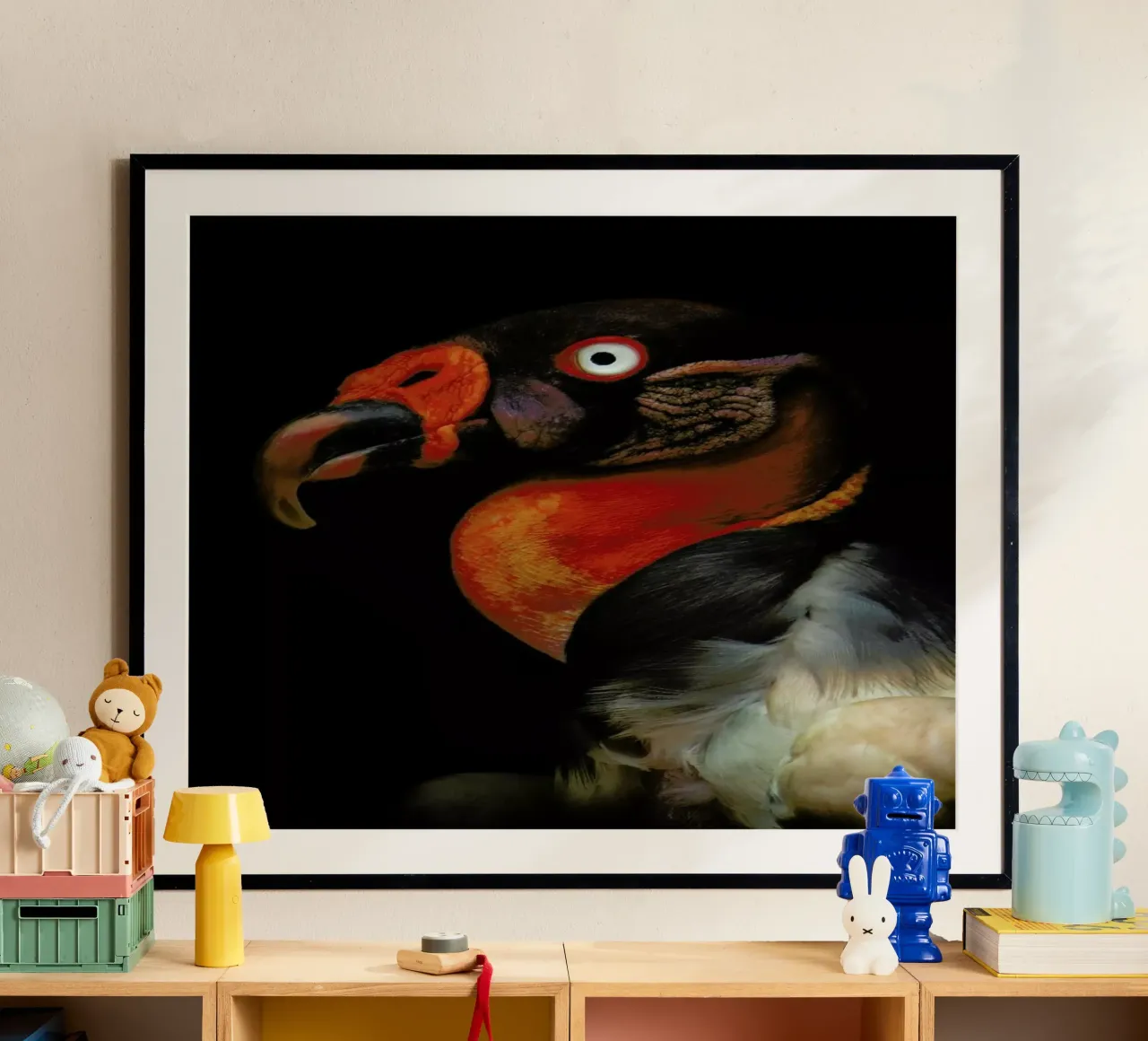 King Vulture - Sarcoramphus Papa - Ferdinando Valverde poster con telaio in legno da Pictufy