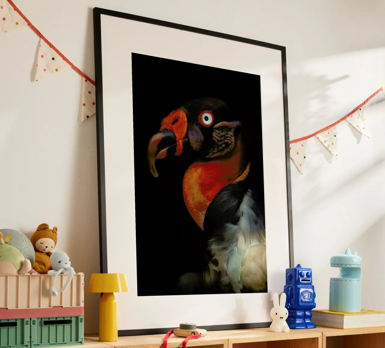 King Vulture - Sarcoramphus Papa - Ferdinando Valverde poster con telaio in legno da Pictufy