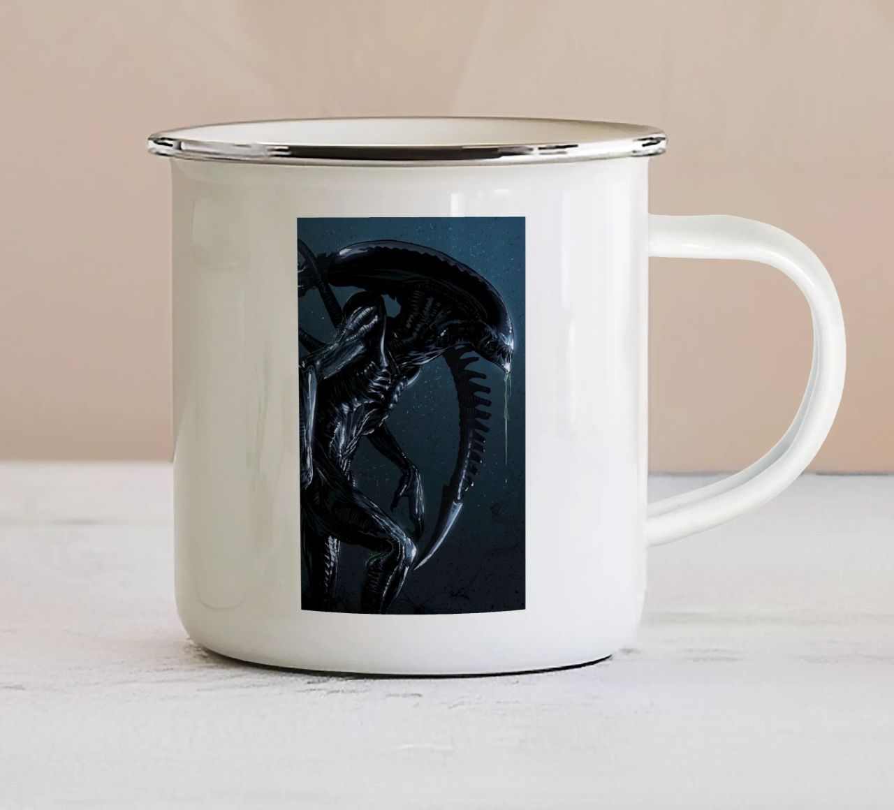 Alien Xenomorph tazza in smalto da nabakumov
