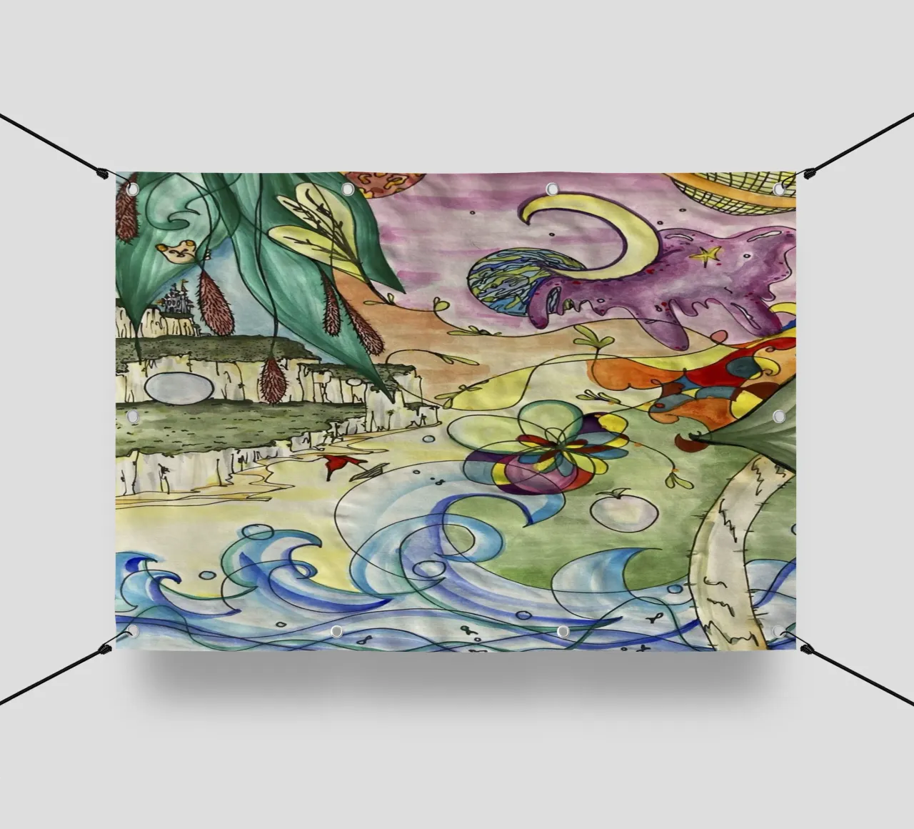 Colorful World telo in pvc da Mandy Becker Fine Arts