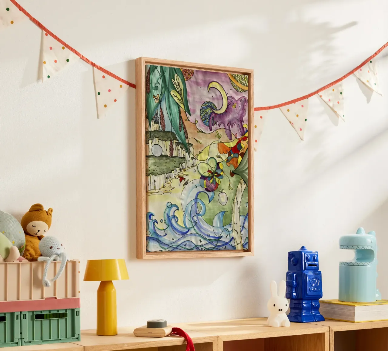Colorful World tela con Cornice a cassetta da Mandy Becker Fine Arts