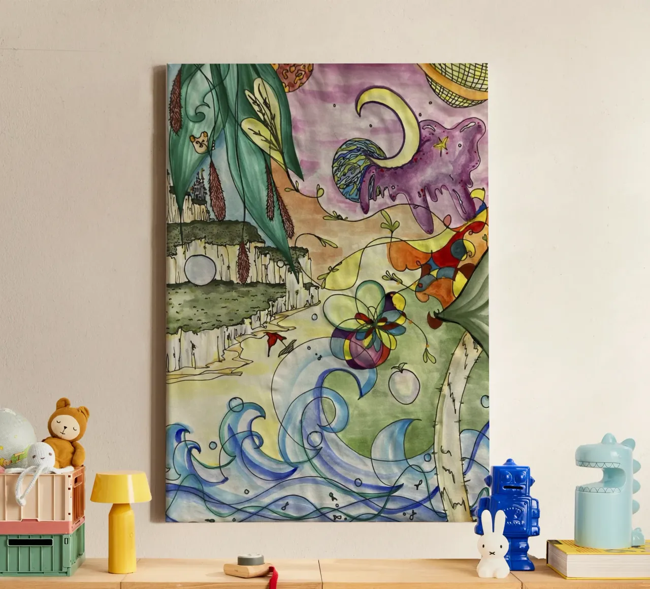 Colorful World tela con Cornice a cassetta da Mandy Becker Fine Arts
