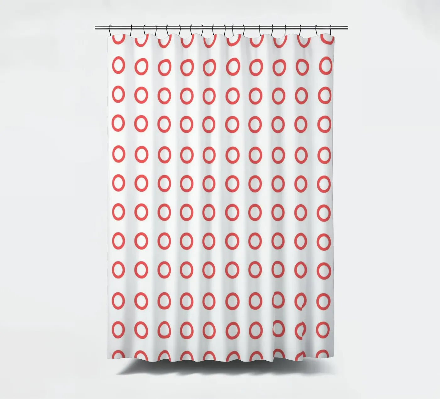 Red dots pattern Duschvorhang von Happypatterns