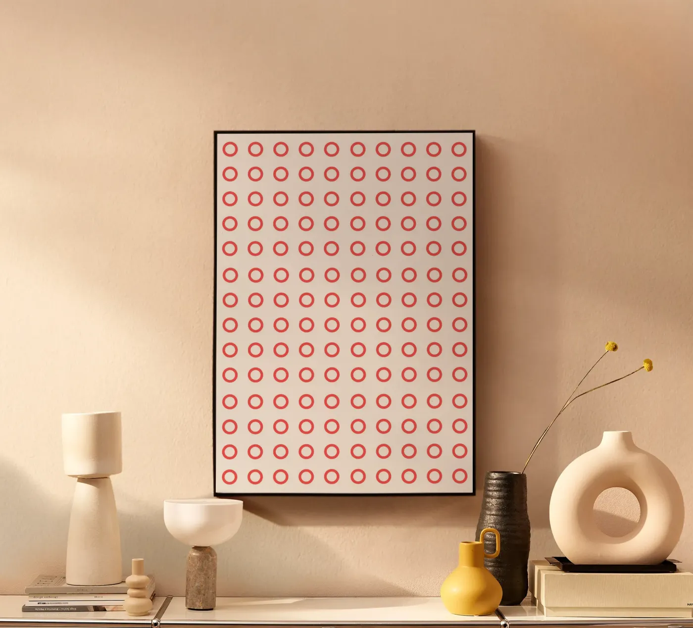 Red dots pattern plexiglas de Happypatterns