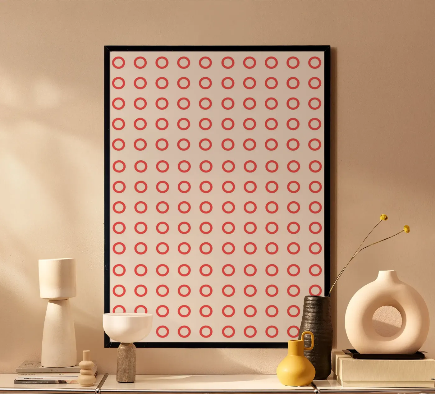 Red dots pattern Poster von Happypatterns