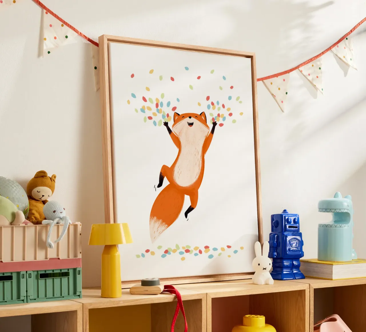 Konfetti Fuchs tela con Cornice a cassetta da VIERUNDFÜNFZIG