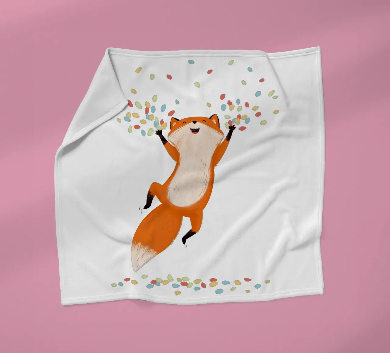 Konfetti Fuchs fleecedeken van VIERUNDFÜNFZIG
