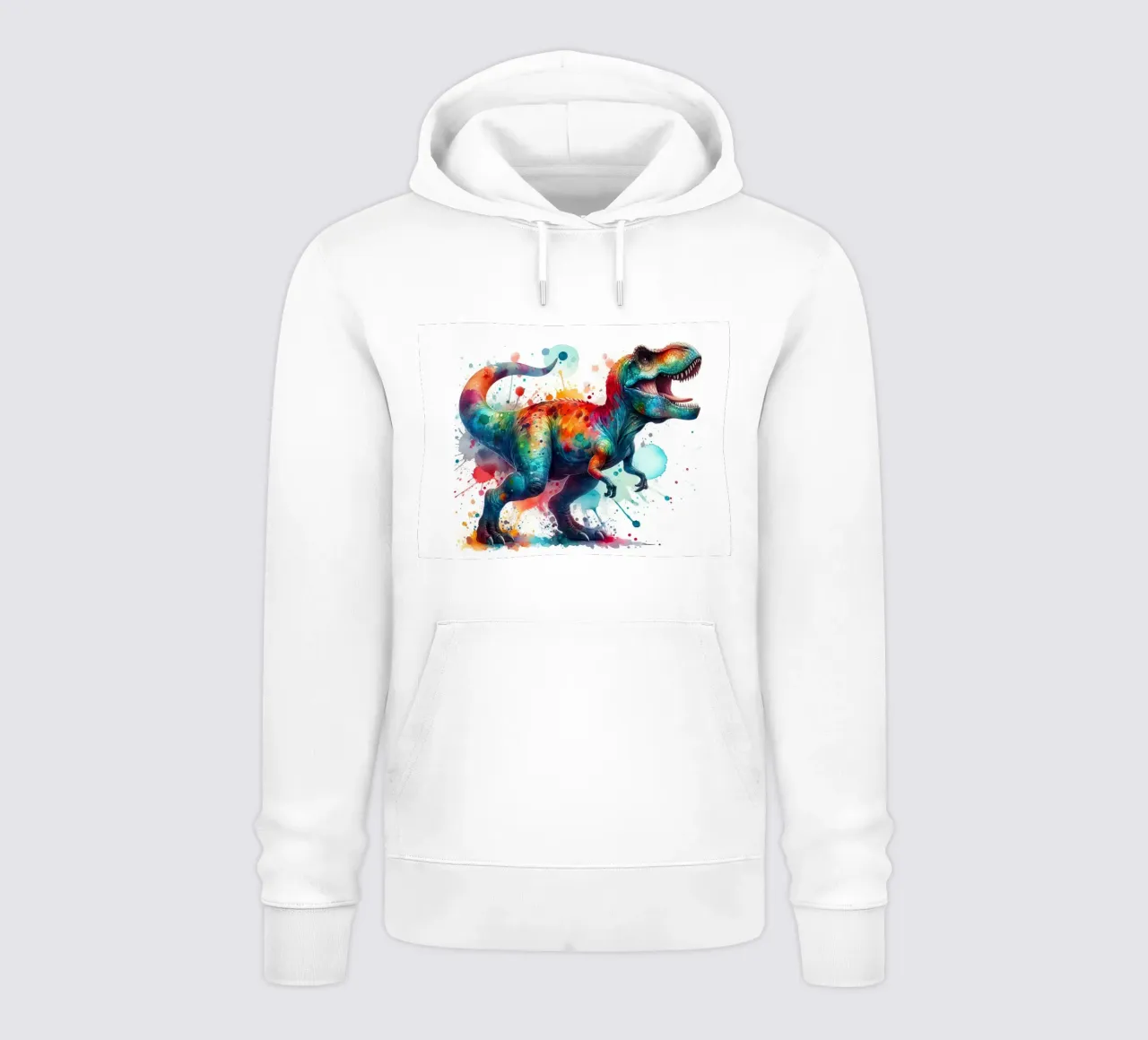 dinosauro tyrannosaurus rex ad acquerello felpa con cappuccio da 🎁 ARTVI-SHOP
