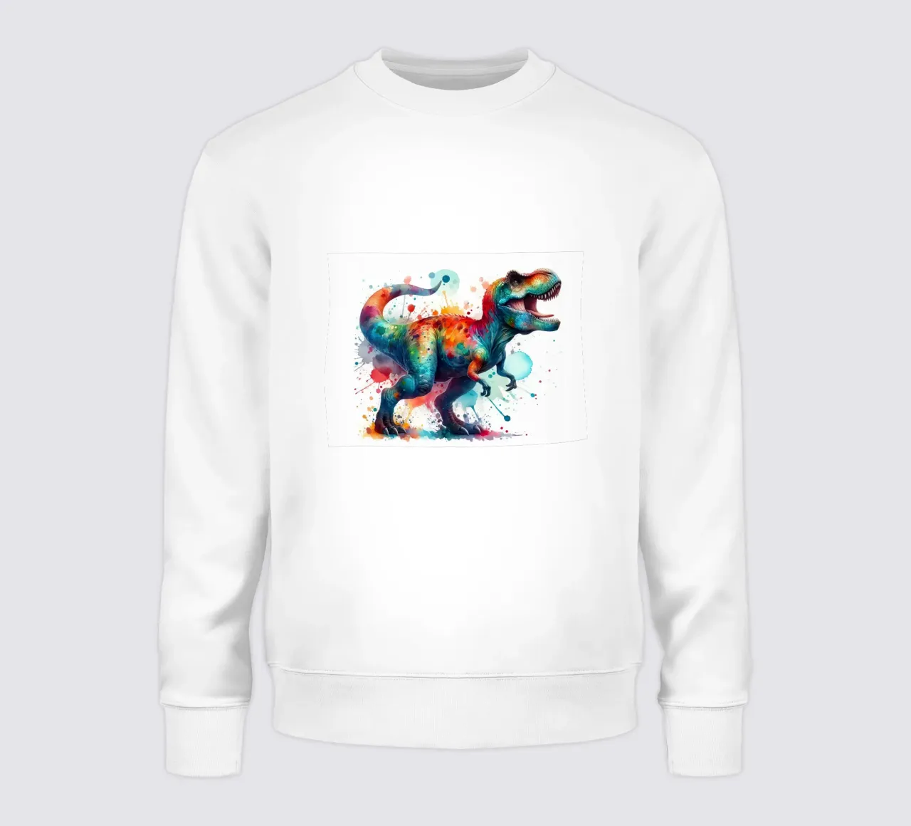 tyrannosaurus rex dinosaur in watercolor sweatshirt by 🎁 ARTVI-SHOP