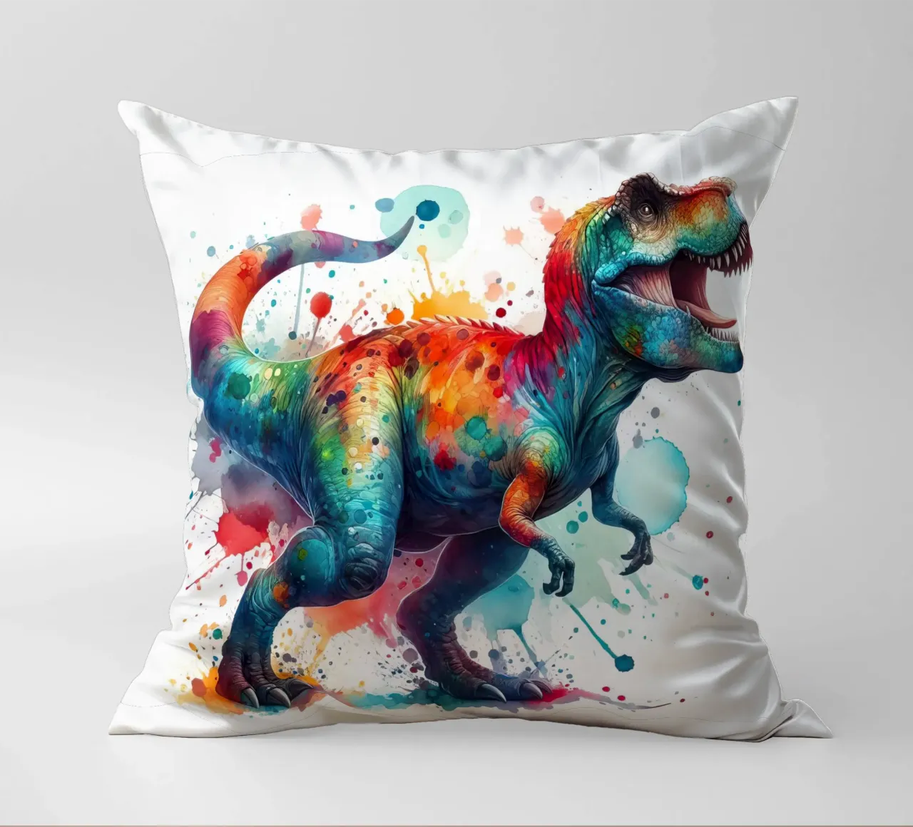 dinosauro tyrannosaurus rex ad acquerello cuscino da 🎁 ARTVI-SHOP