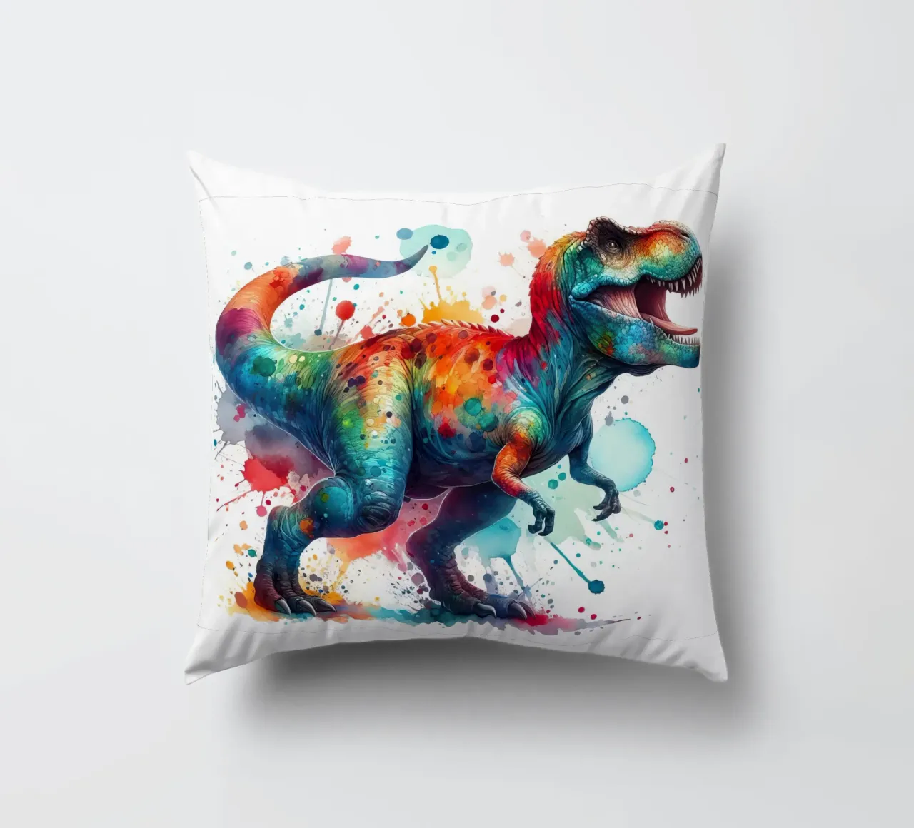 dinosauro tyrannosaurus rex ad acquerello cuscino da 🎁 ARTVI-SHOP
