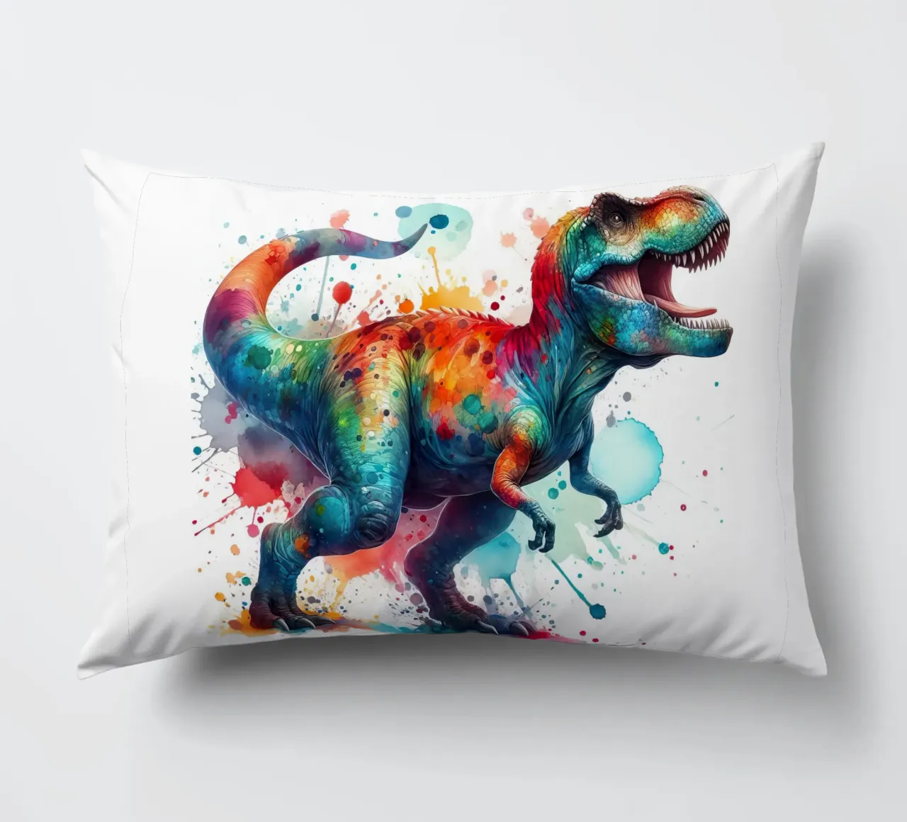 dinosauro tyrannosaurus rex ad acquerello cuscino da 🎁 ARTVI-SHOP