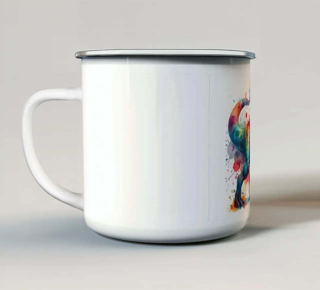 dinosauro tyrannosaurus rex ad acquerello tazza in smalto da ARTVI-SHOP