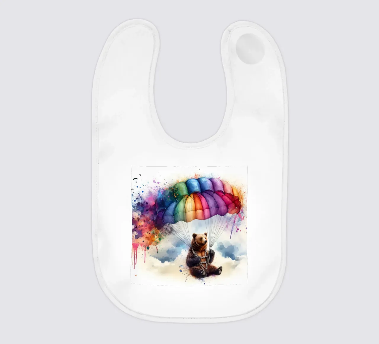 Orso su paracadute in acquerello bavaglino da ARTVI-SHOP