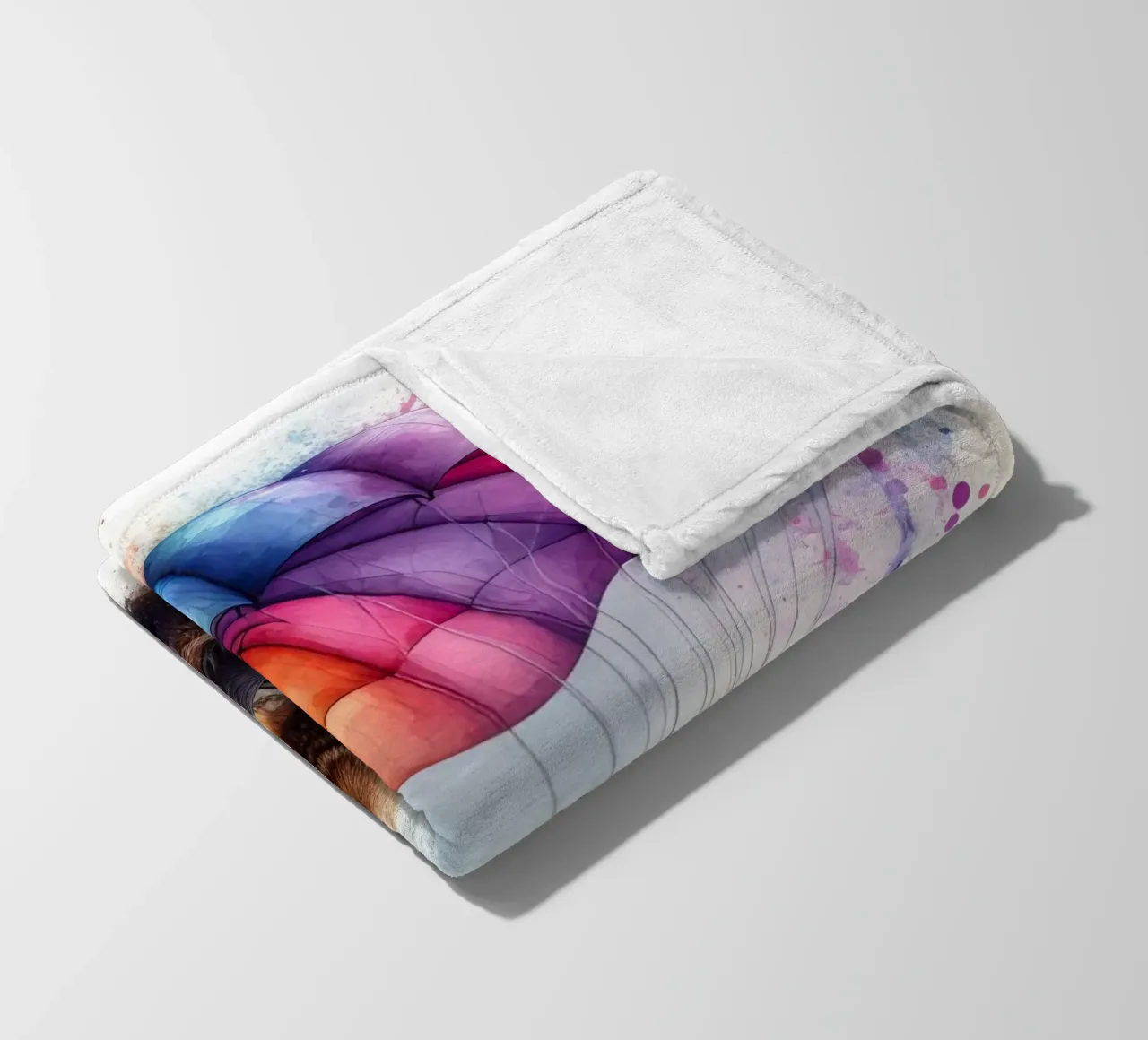 Orso su paracadute in acquerello coperta in pile da ARTVI-SHOP