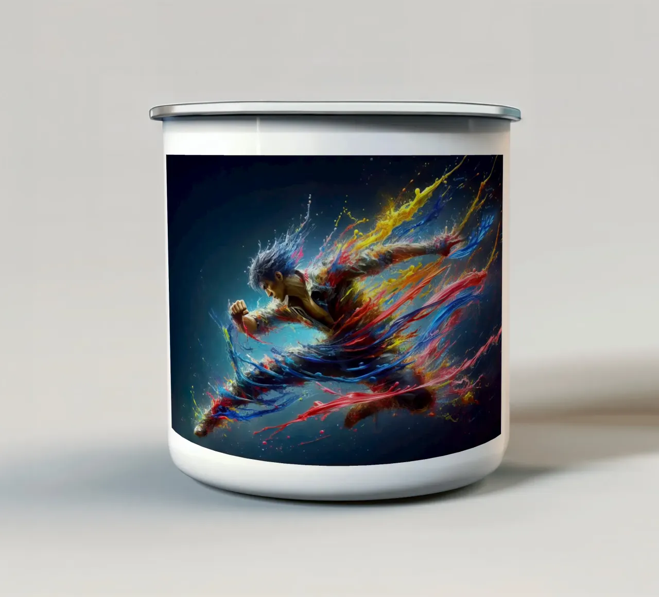Combattente in acquerello tazza in smalto da ARTVI-SHOP