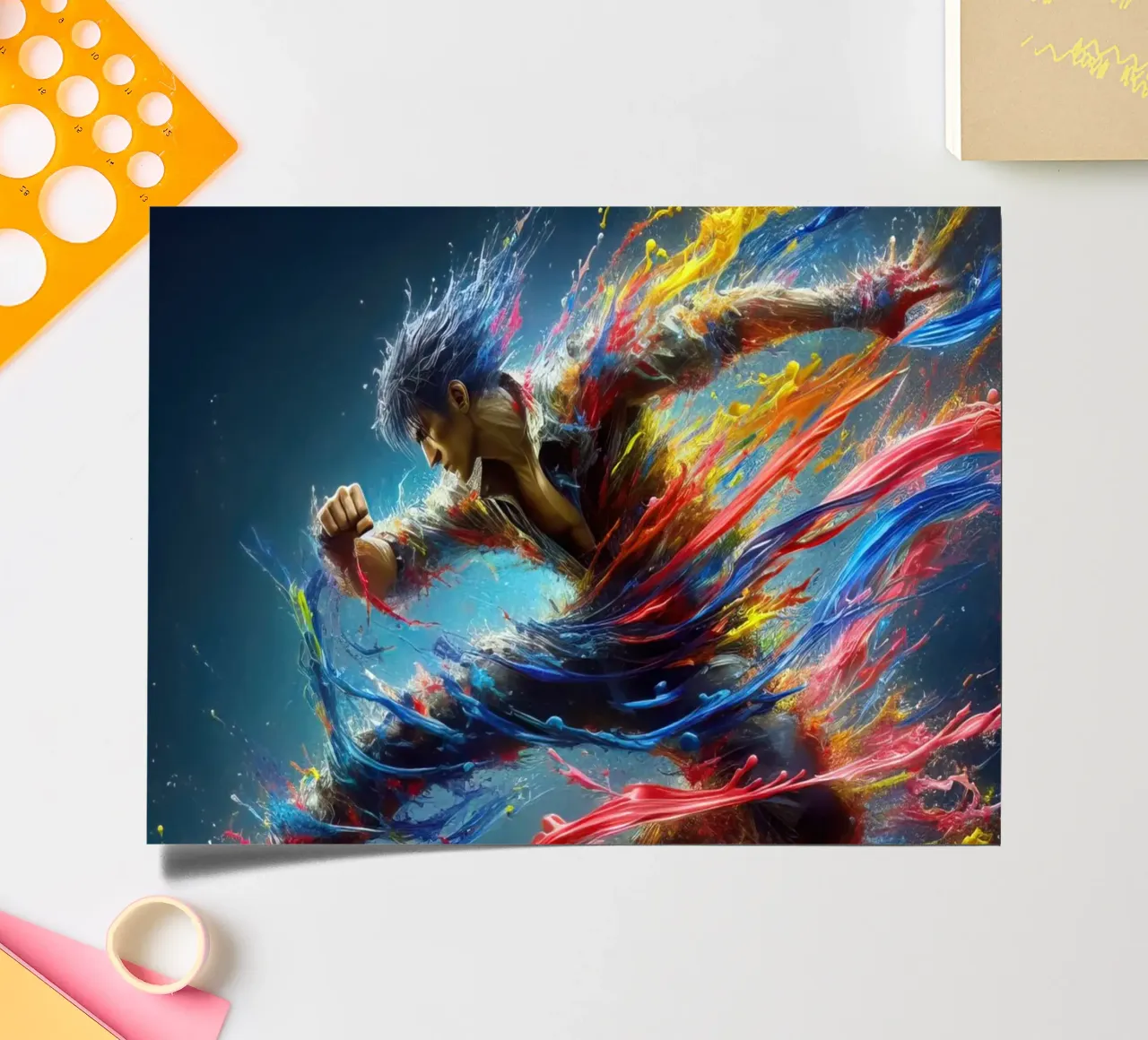 Fighter in watercolor sticker sheet by 🎁 ARTVI-SHOP