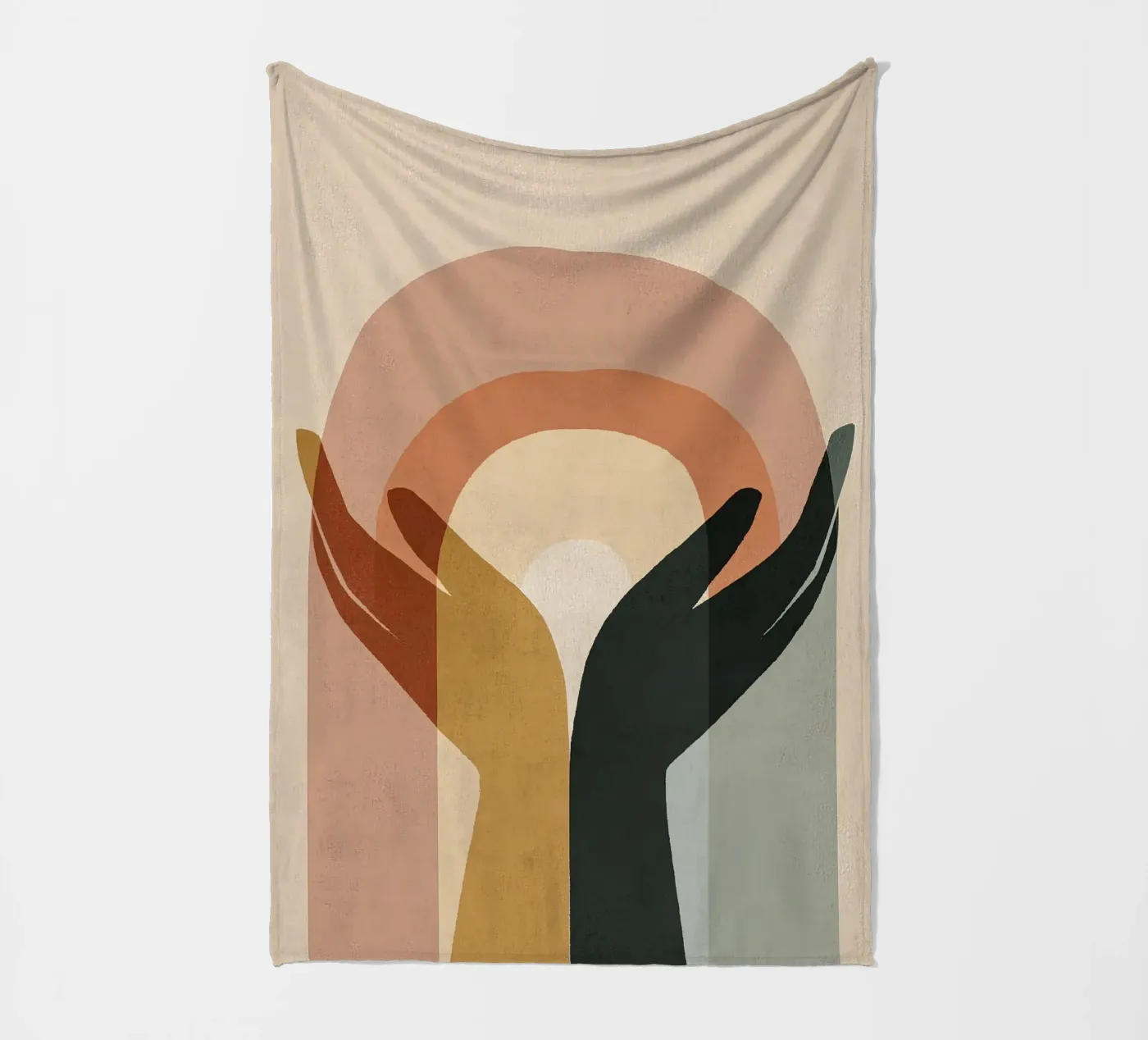 Soft Rainbow Geometry Unity Fleecedecke von Hugo