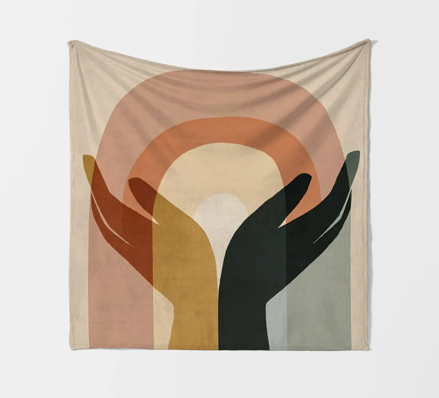 Soft Rainbow Geometry Unity Fleecedecke von Hugo