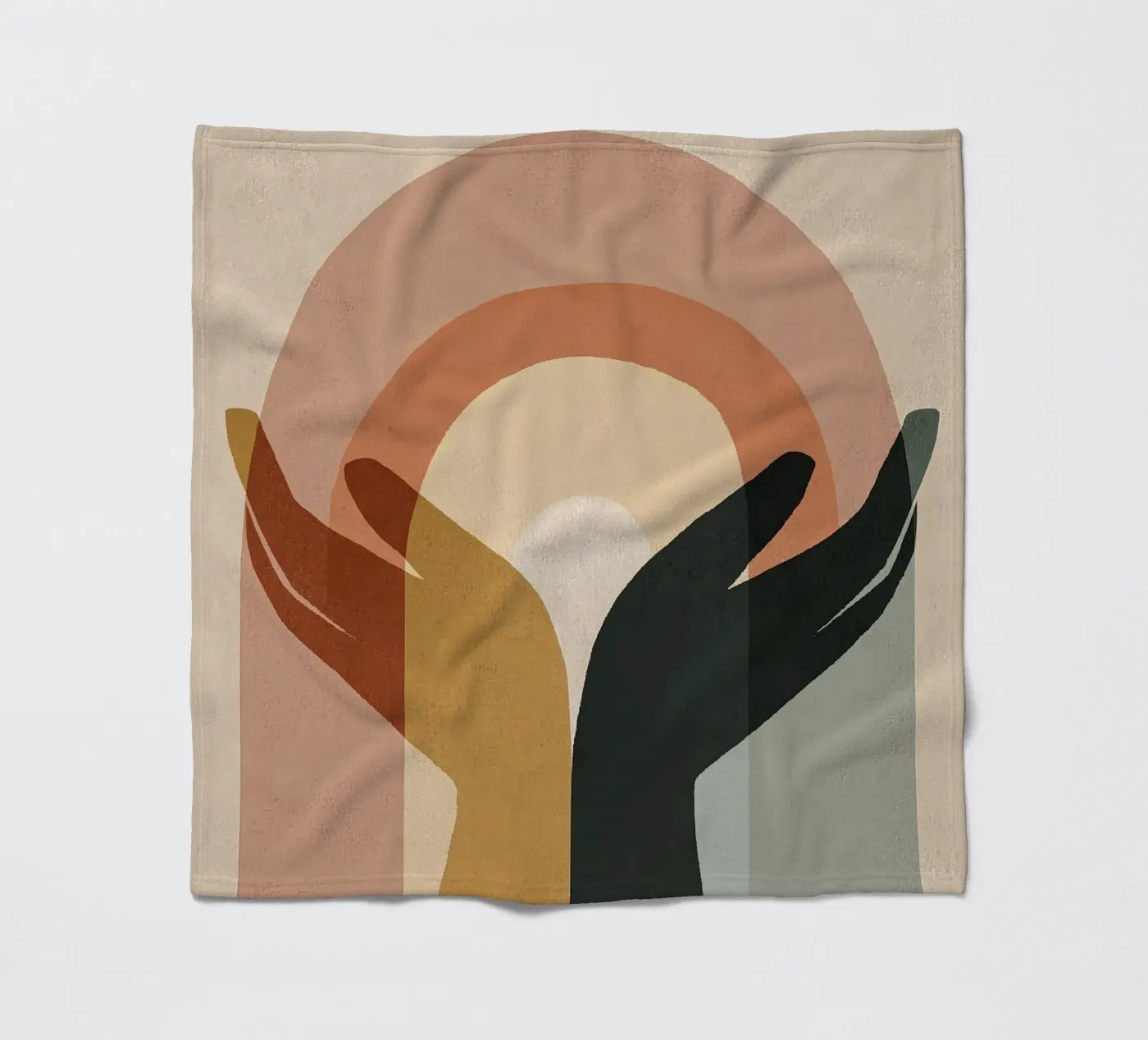 Soft Rainbow Geometry Unity Fleecedecke von Hugo