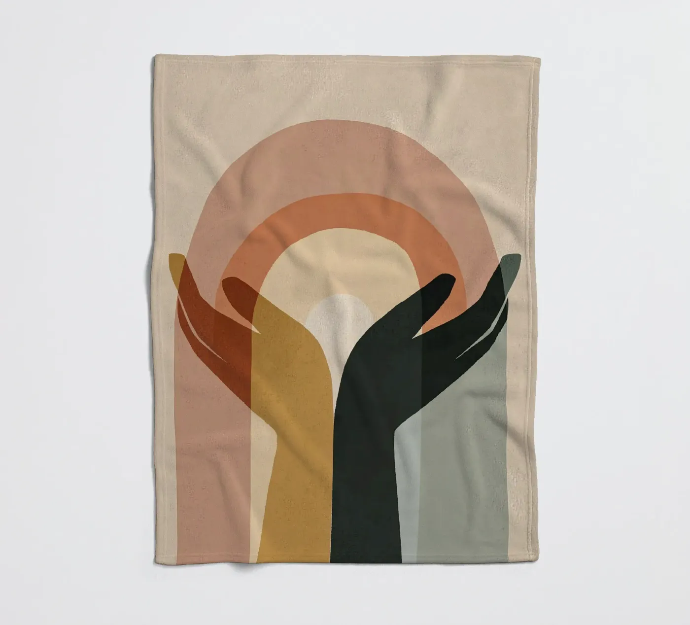 Soft Rainbow Geometry Unity Fleecedecke von Hugo