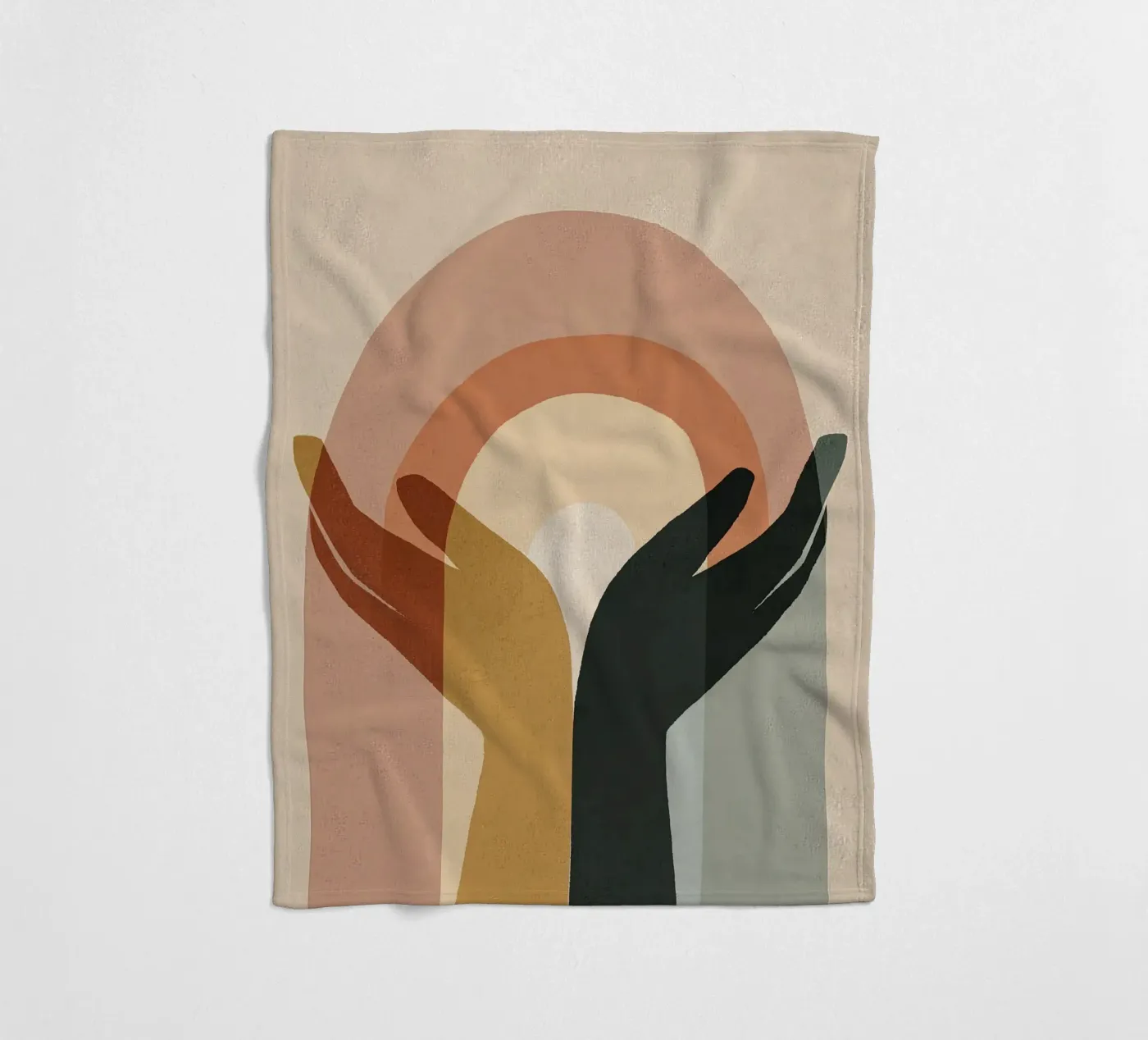 Soft Rainbow Geometry Unity Fleecedecke von Hugo