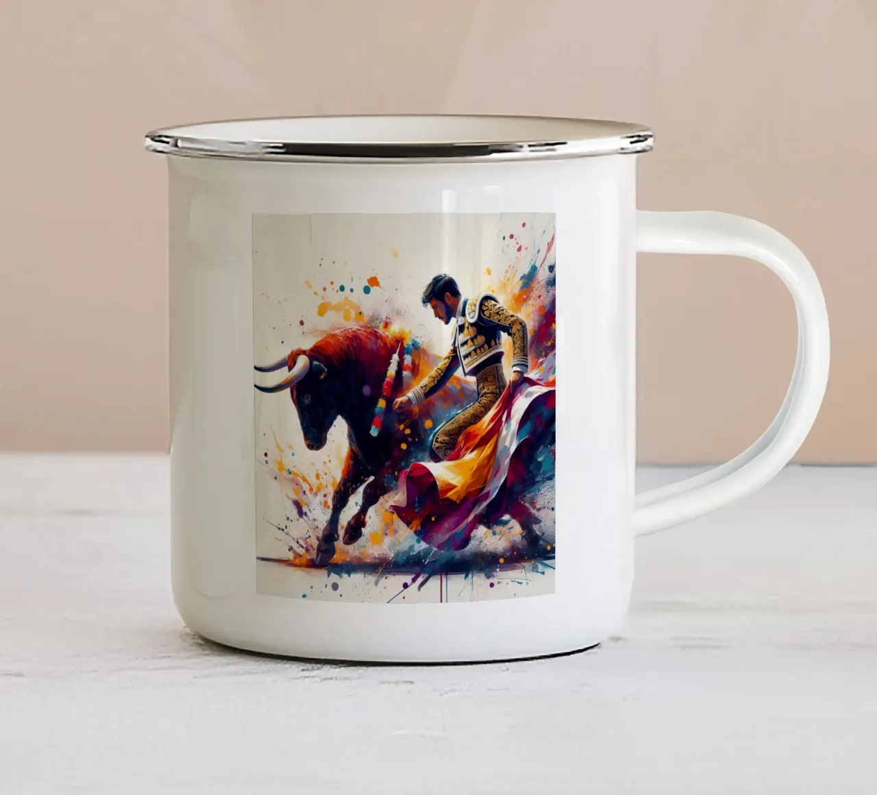 Torero spagnolo tazza in smalto da ARTVI-SHOP