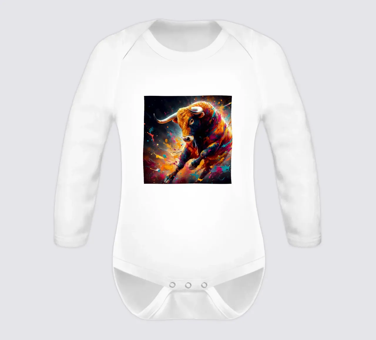 bull in the plaza de españa long-sleeve baby romper by 🎁 ARTVI-SHOP