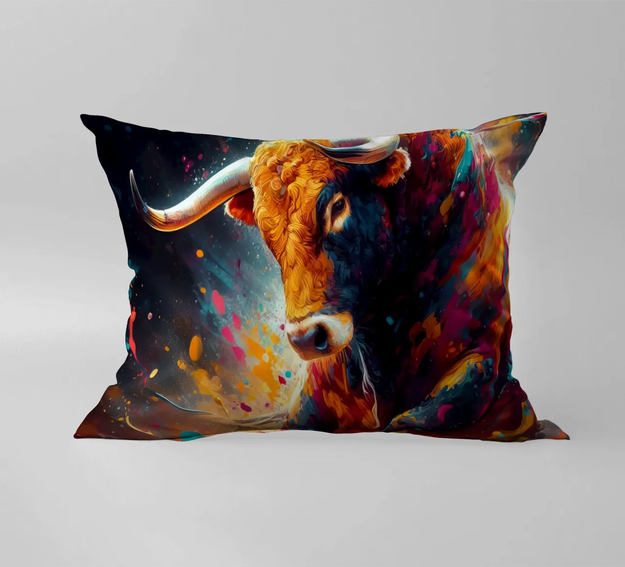 bull in the plaza de españa decorative cushion by 🎁 ARTVI-SHOP