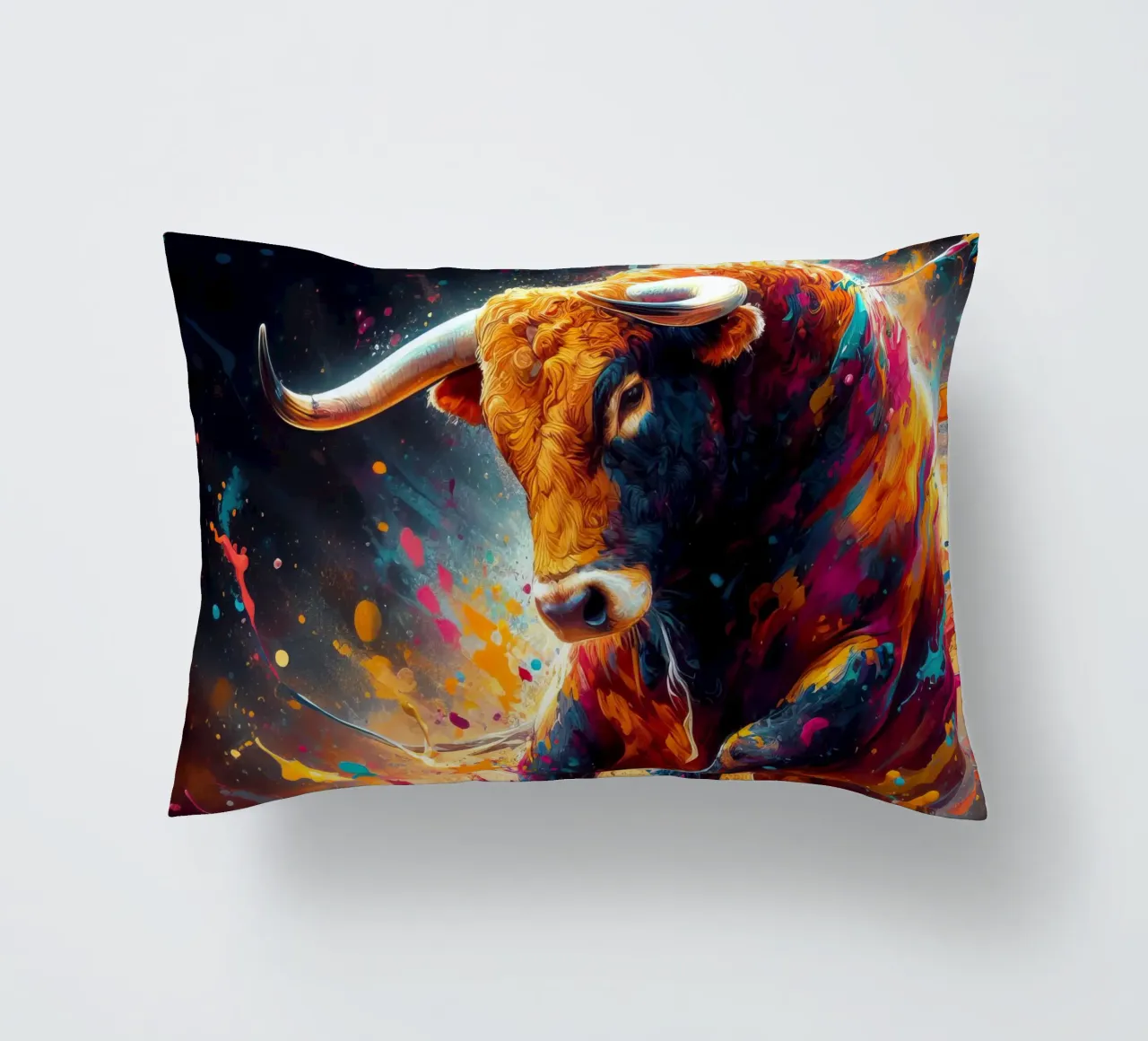 bull in the plaza de españa decorative cushion by 🎁 ARTVI-SHOP