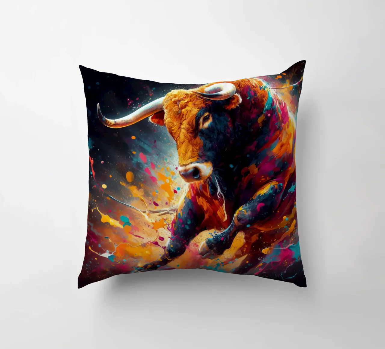 bull in the plaza de españa decorative cushion by 🎁 ARTVI-SHOP