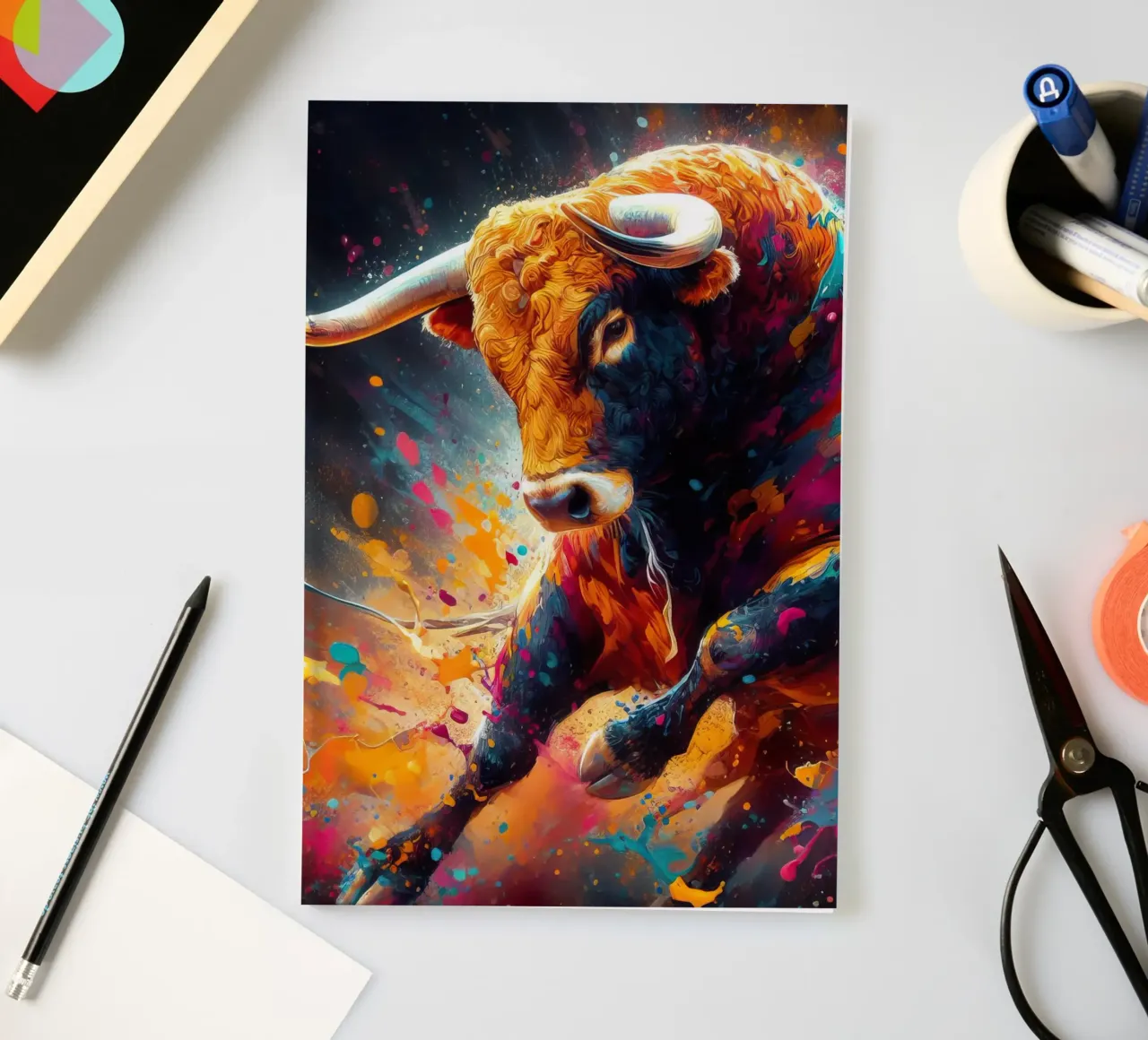 bull in the plaza de españa notebook by 🎁 ARTVI-SHOP