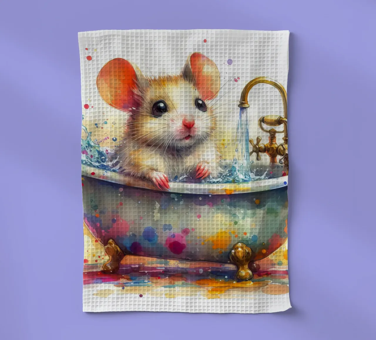 Eine Maus in der Badewanne Geschirrtuch von ARTVI-SHOP