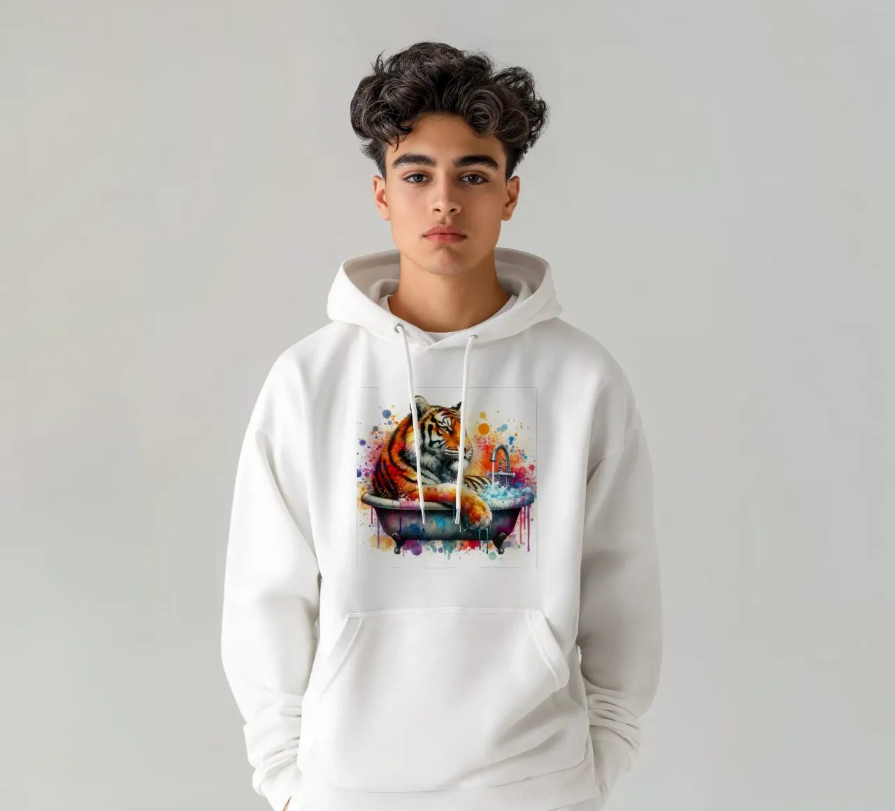 Una tigre nella vasca da bagno felpa con cappuccio da 🎁 ARTVI-SHOP