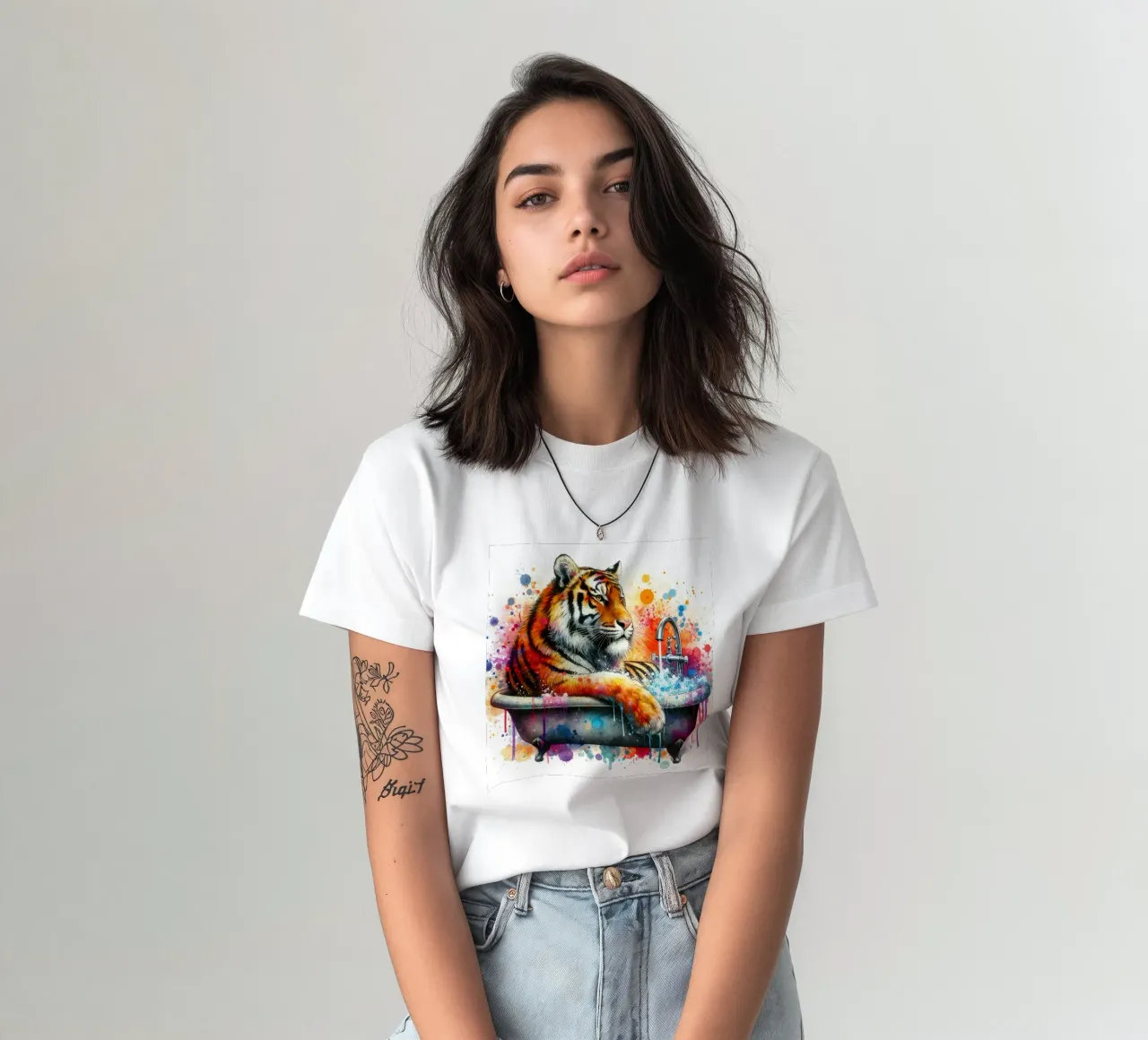 Una tigre nella vasca da bagno t-shirt da 🎁 ARTVI-SHOP