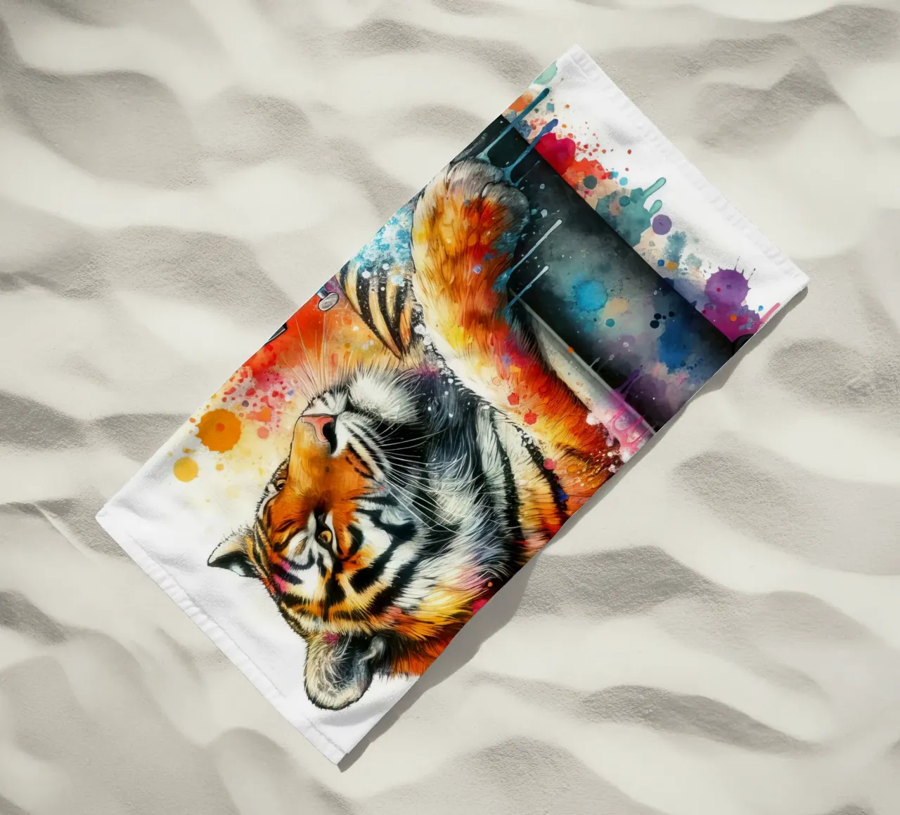 Una tigre nella vasca da bagno telo mare da 🎁 ARTVI-SHOP