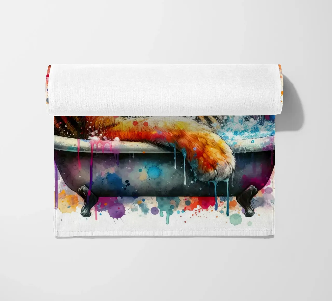 Una tigre nella vasca da bagno telo mare da 🎁 ARTVI-SHOP