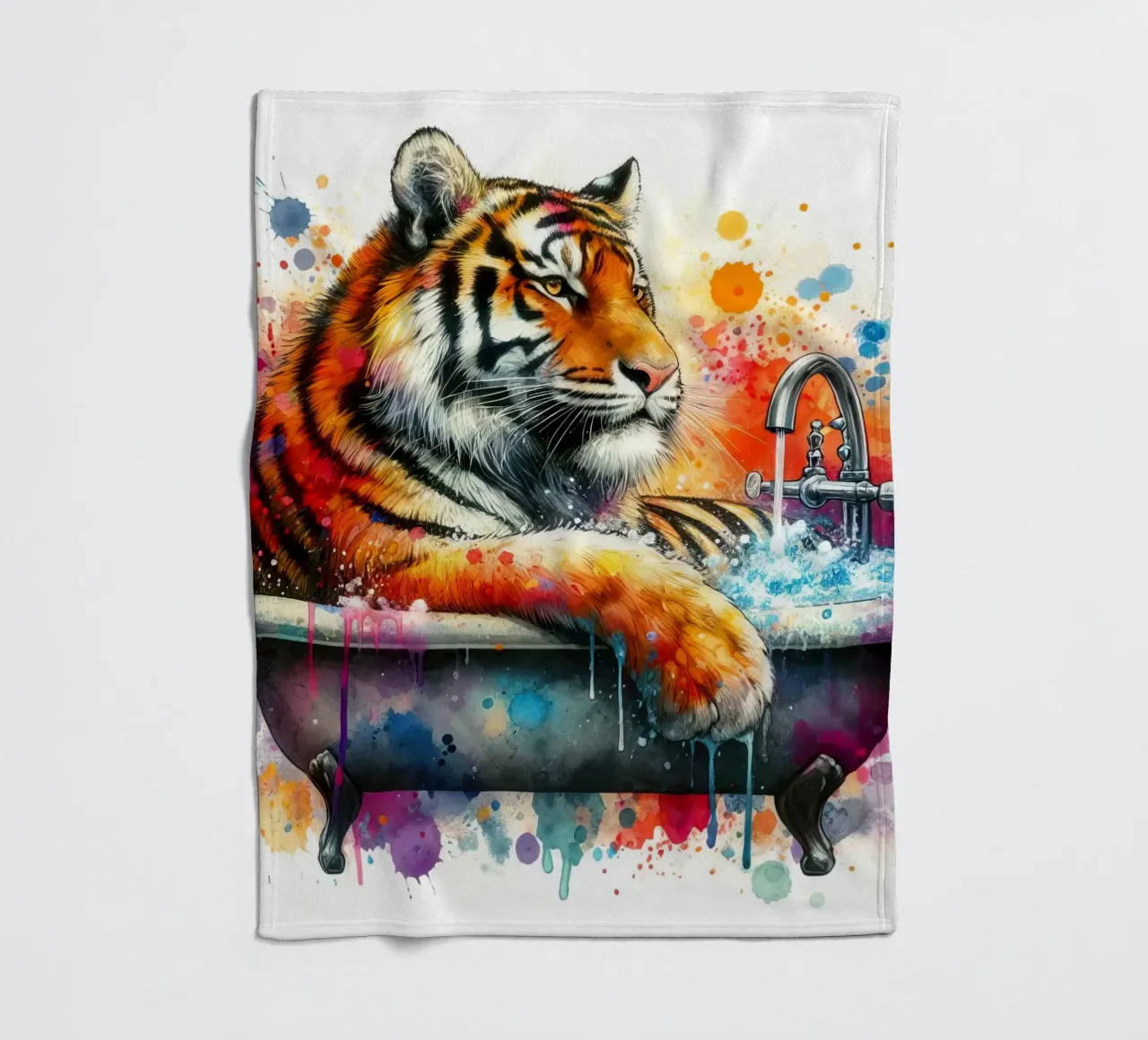 Una tigre nella vasca da bagno coperta in pile da 🎁 ARTVI-SHOP
