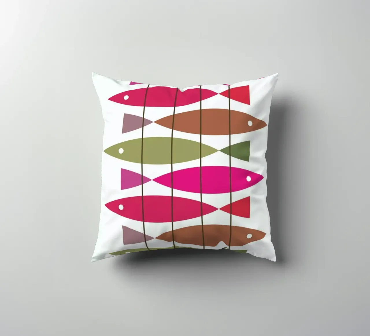 Fish 1 cuscino da Visual Philosophy