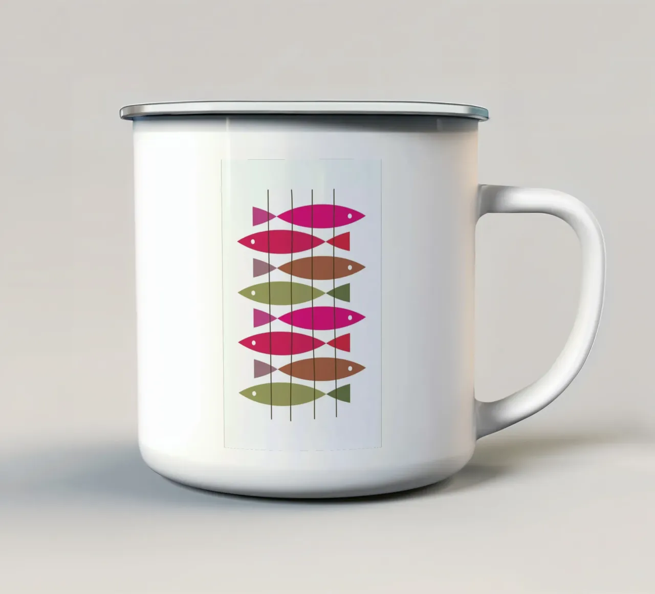 Fish 1 tazza in smalto da Visual Philosophy