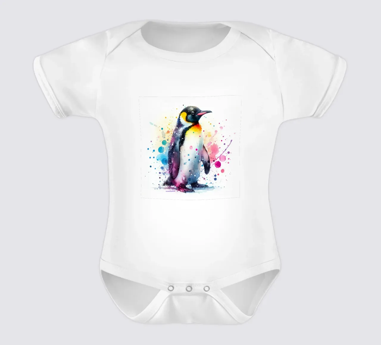 Pinguino ad acquerello body neonato maniche corte da 🎁 ARTVI-SHOP