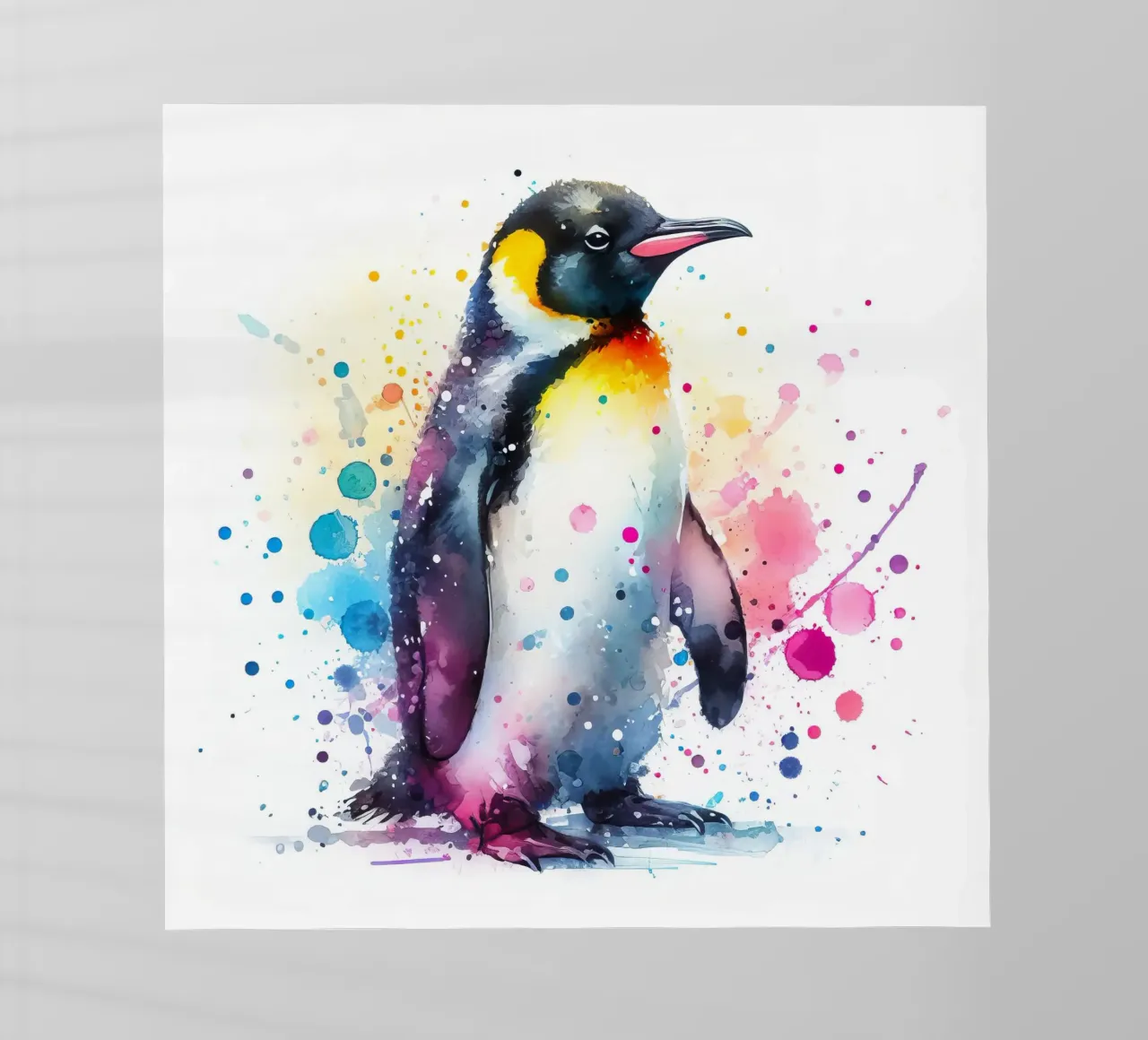 Pinguino ad acquerello pellicola backlit da ARTVI-SHOP