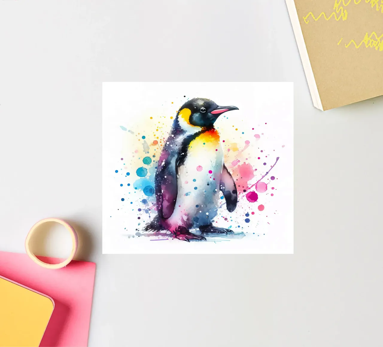 Penguin in watercolor sticker by 🎁 ARTVI-SHOP