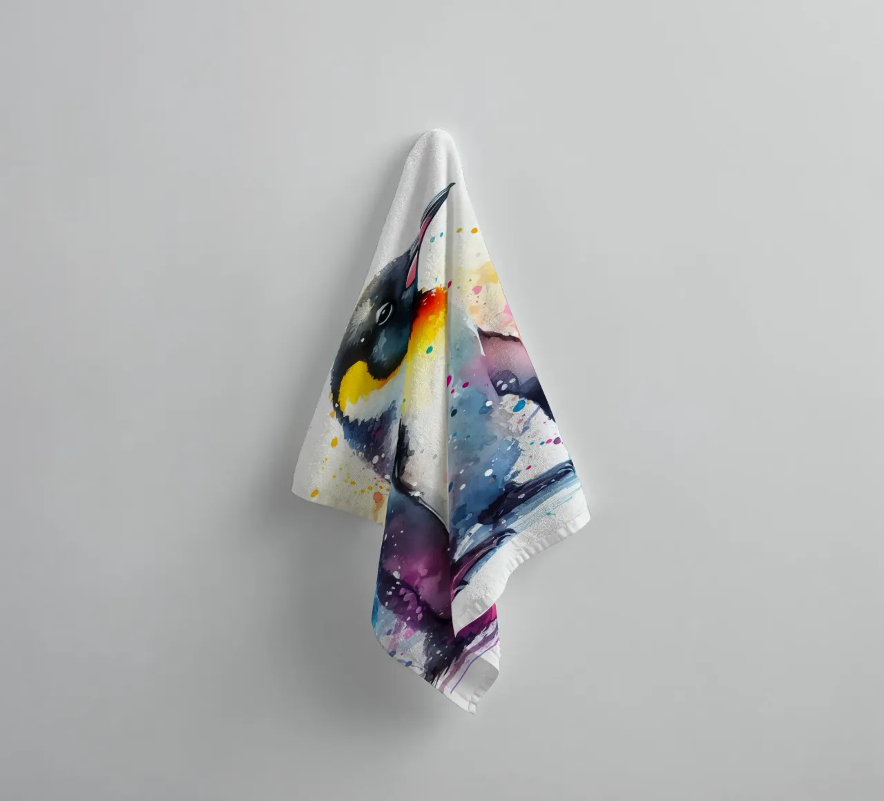 Pinguino ad acquerello asciugamano da bagno da 🎁 ARTVI-SHOP