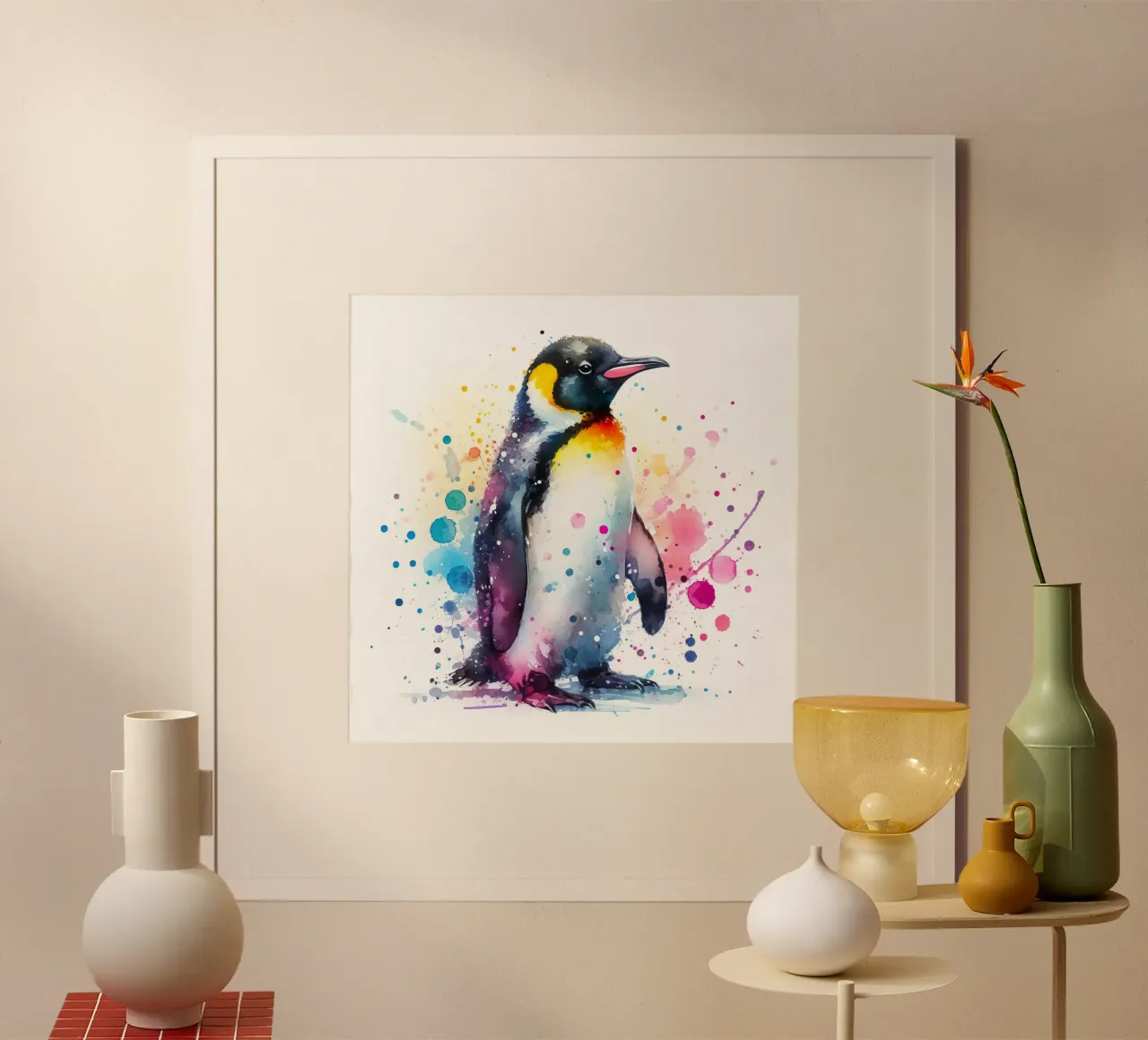Pinguino ad acquerello poster da 🎁 ARTVI-SHOP