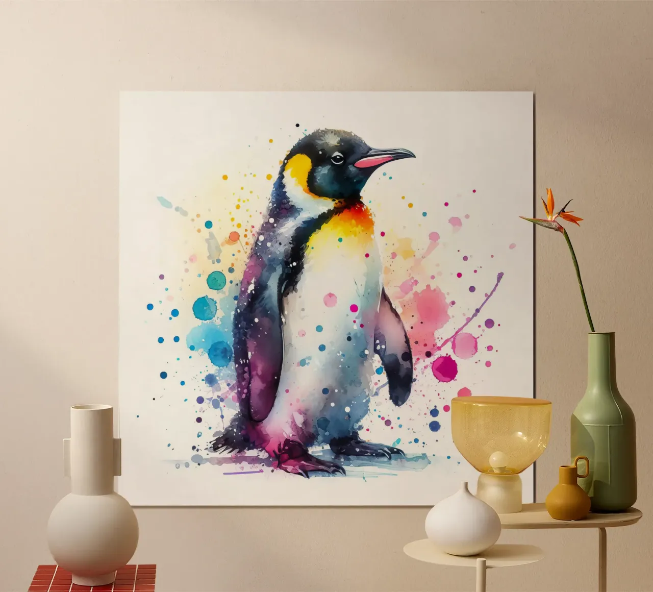 Pinguino ad acquerello poster da 🎁 ARTVI-SHOP
