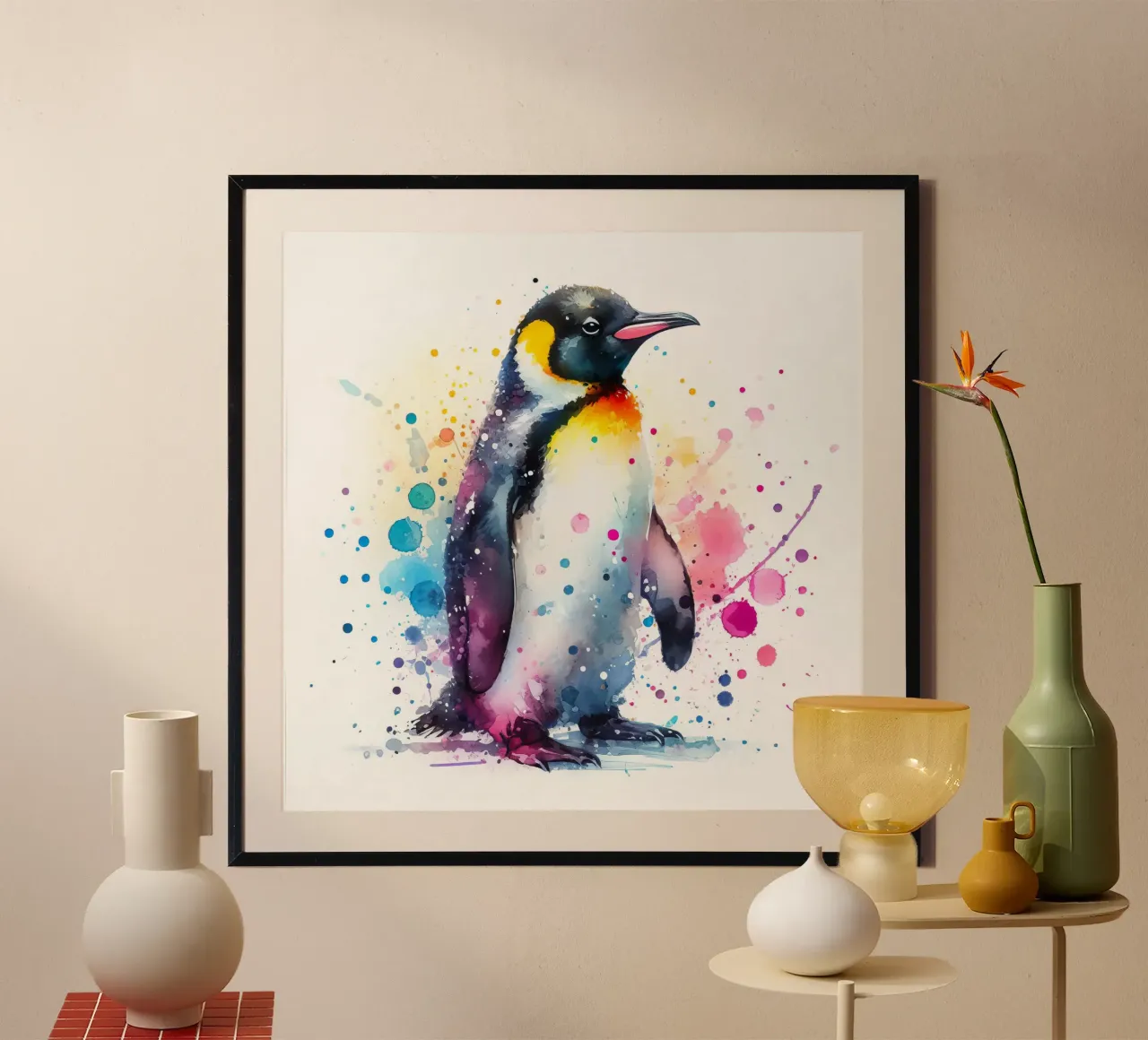 Pinguino ad acquerello poster da 🎁 ARTVI-SHOP