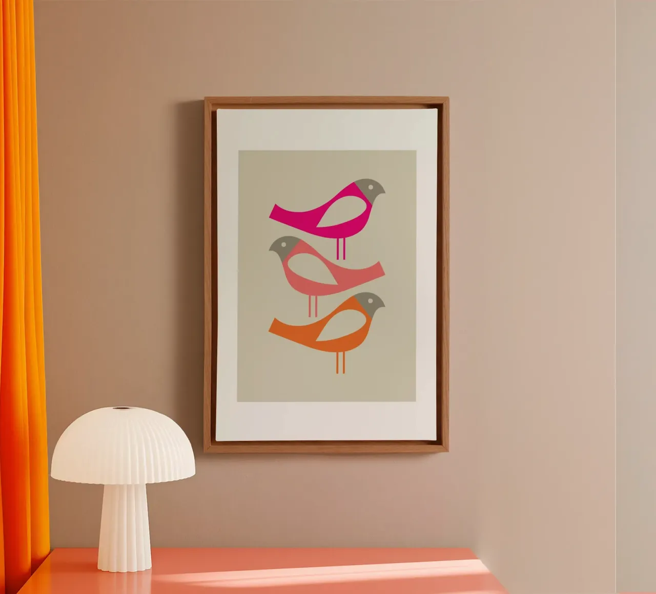 Three Scandi Birds 1 tela con Cornice a cassetta da Visual Philosophy