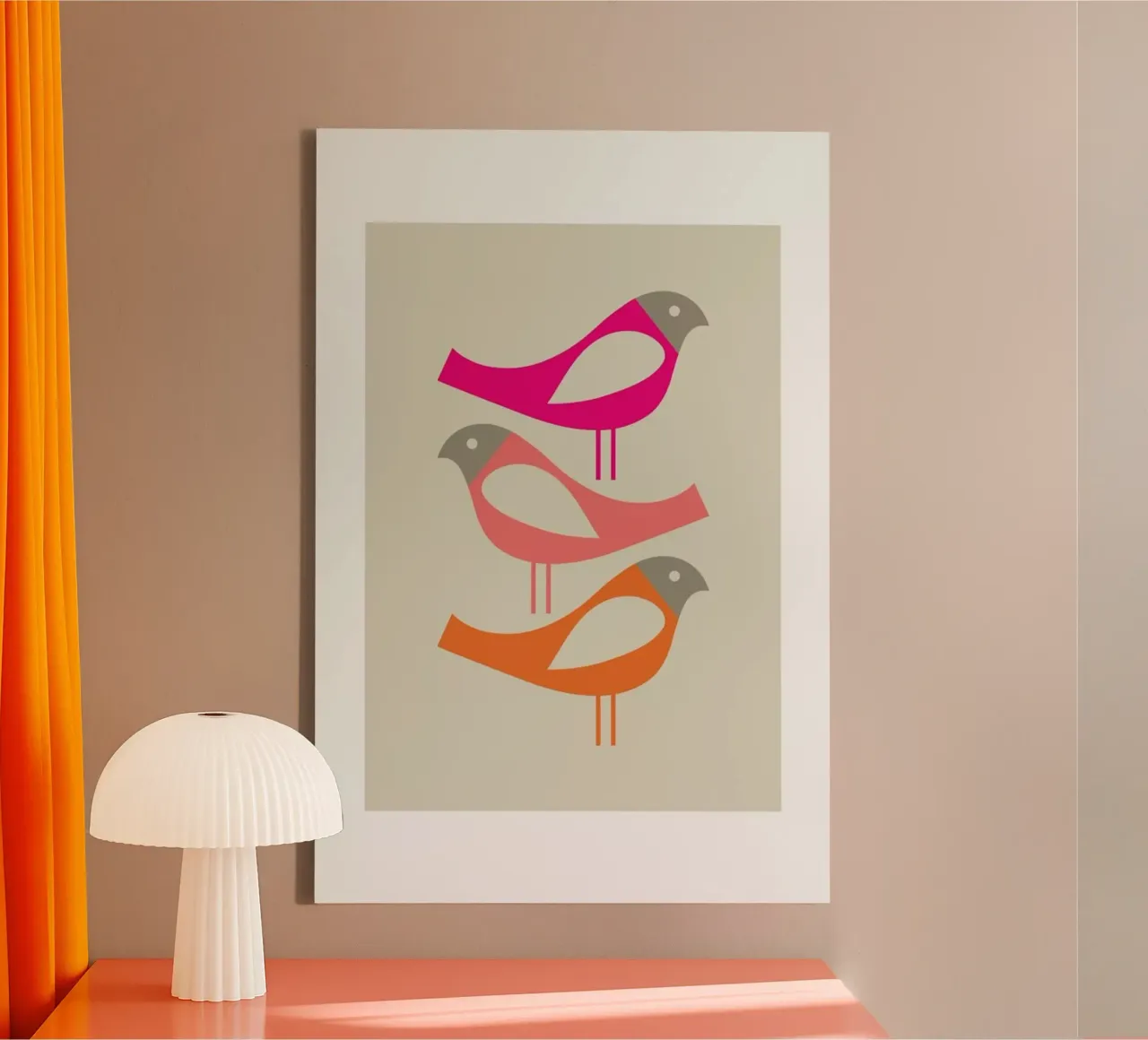Three Scandi Birds 1 tela con Cornice a cassetta da Visual Philosophy
