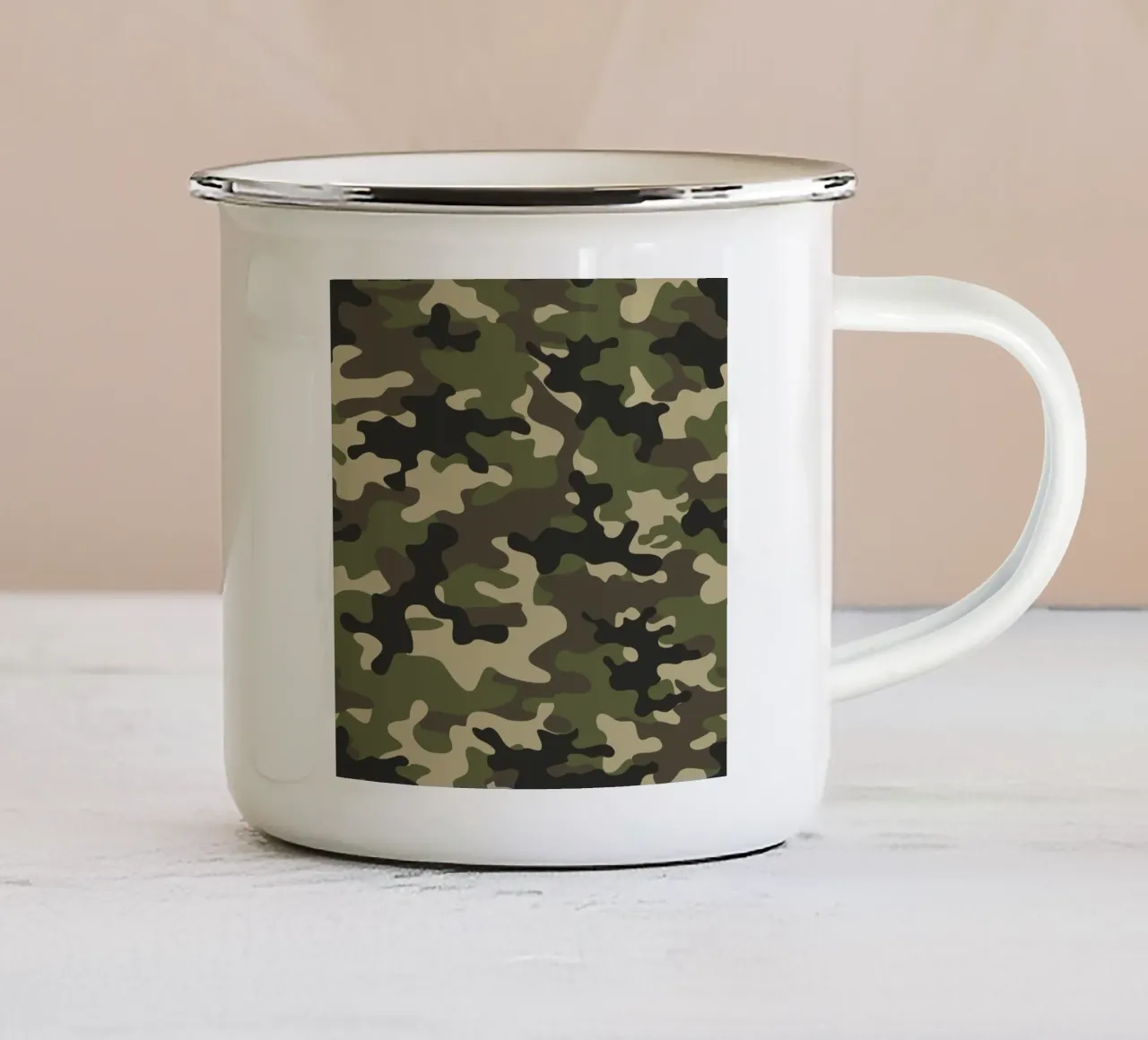 Militär-Tarnung Emaille Tasse von 🎁 ARTVI-SHOP